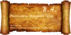 Mantuano Annamária névjegykártya